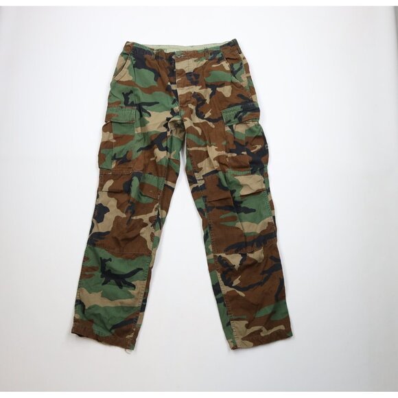 Vintage 80s Propper Mens Medium Distressed Woodland Camouflage Cargo Pants USA